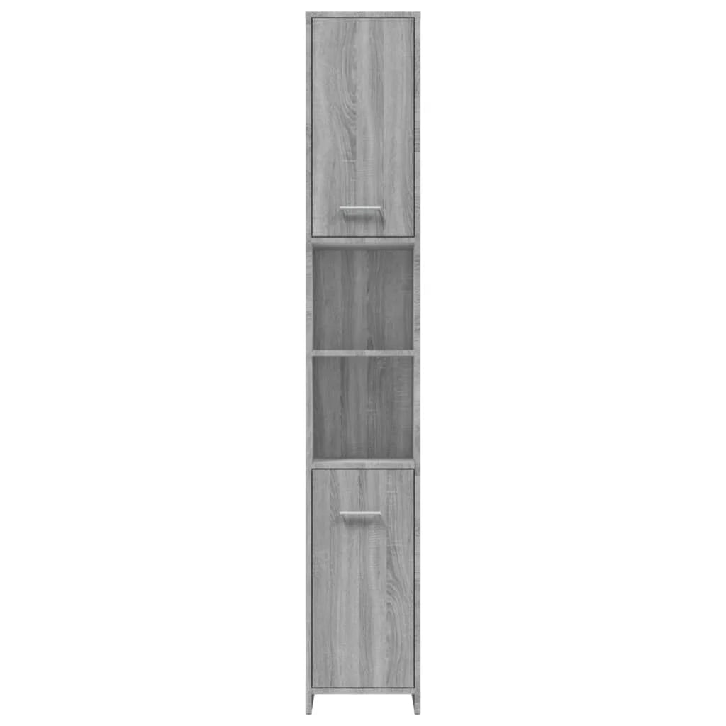 Armadietto Bagno Grigio Sonoma 30x30x183,5 cm Legno