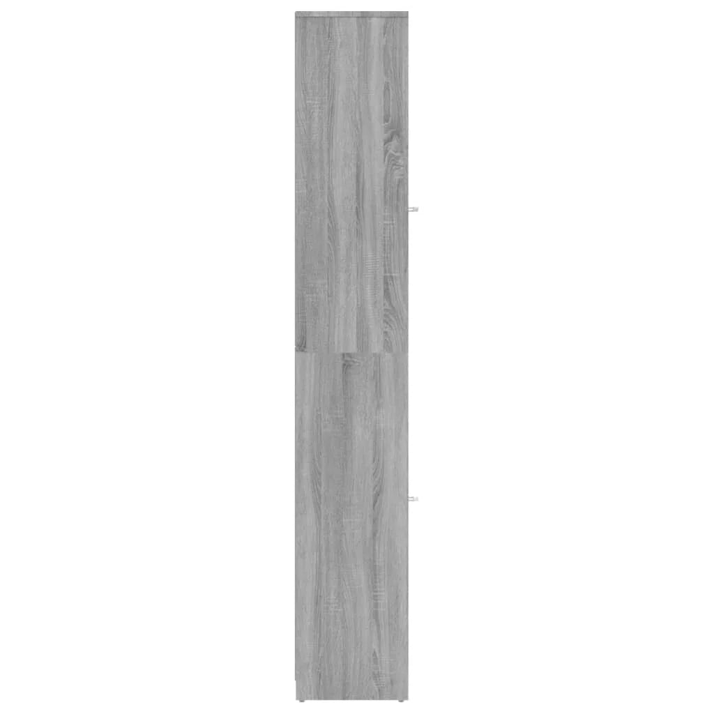 Armadietto Bagno Grigio Sonoma 30x30x183,5 cm Legno