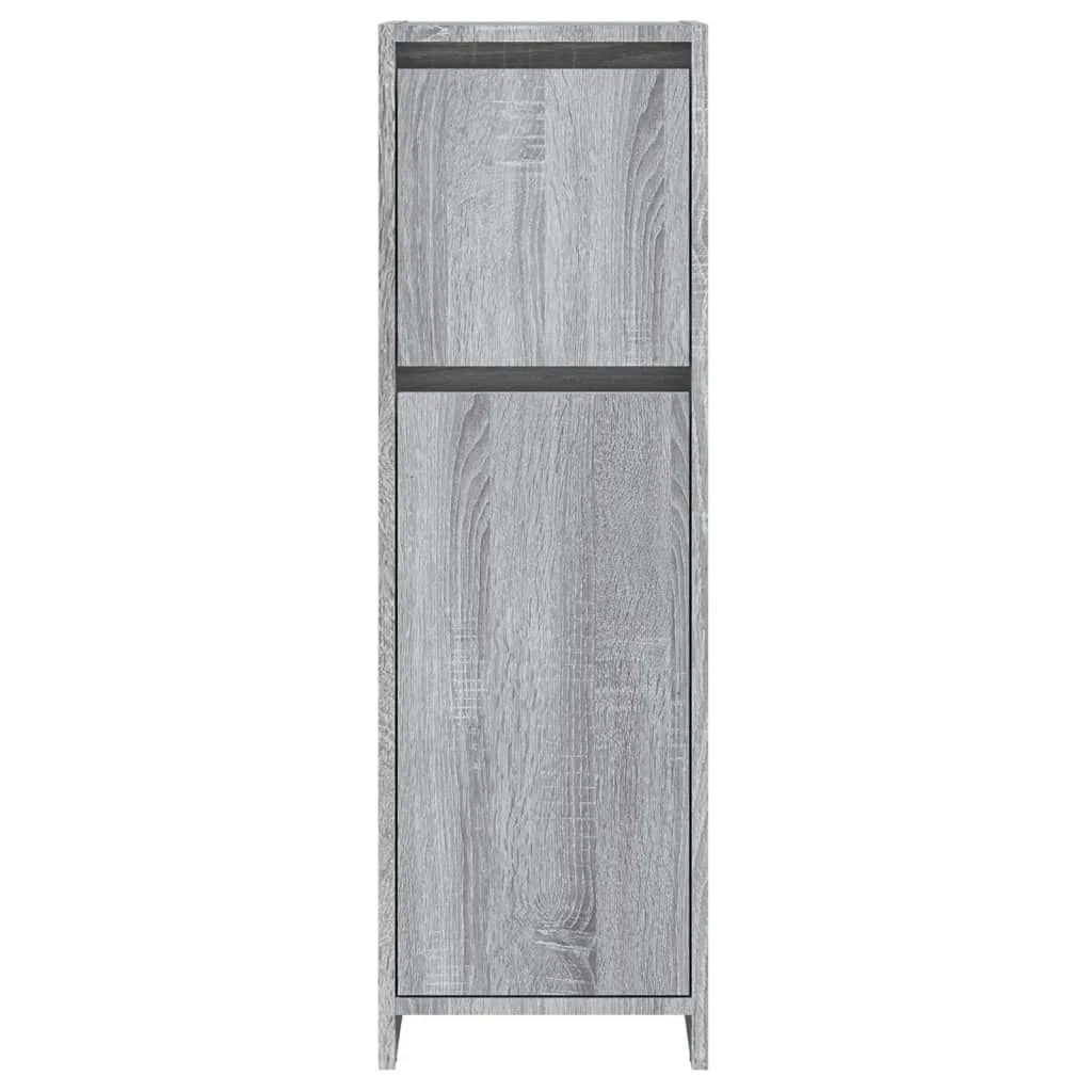 Armadietto Bagno Grigio Sonoma 30x30x95 cm in Legno