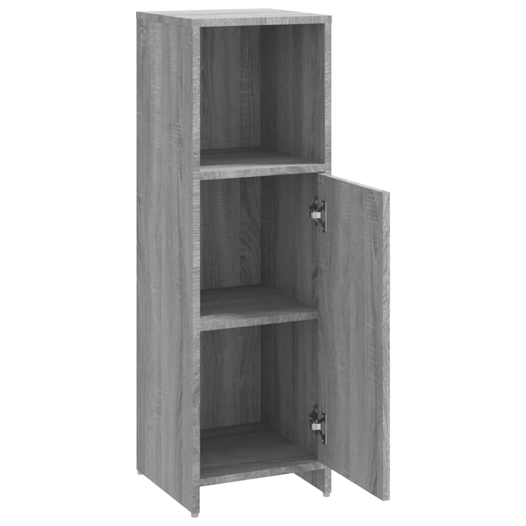 Armadietto Bagno Grigio Sonoma 30x30x95 cm in Legno