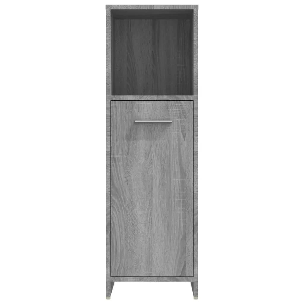 Armadietto Bagno Grigio Sonoma 30x30x95 cm in Legno