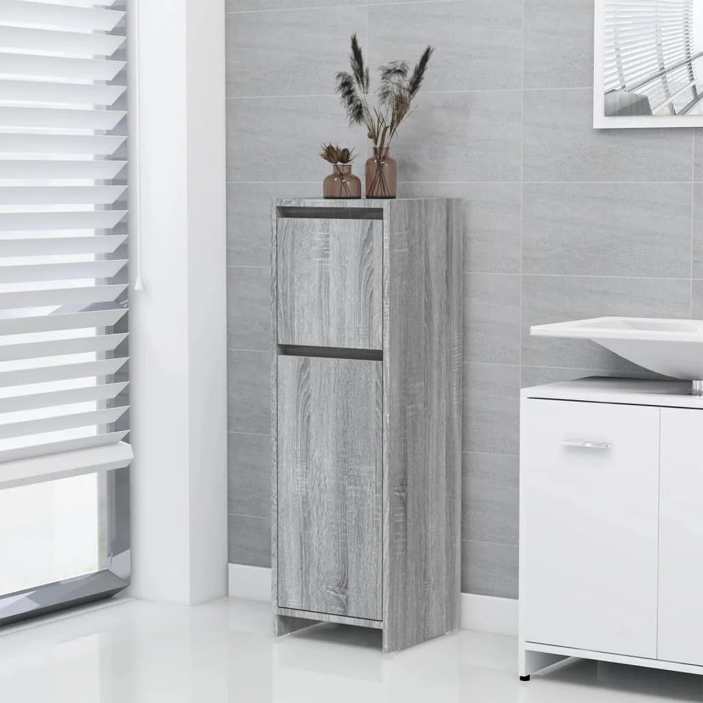 Armadietto Bagno Grigio Sonoma 30x30x95 cm in Legno