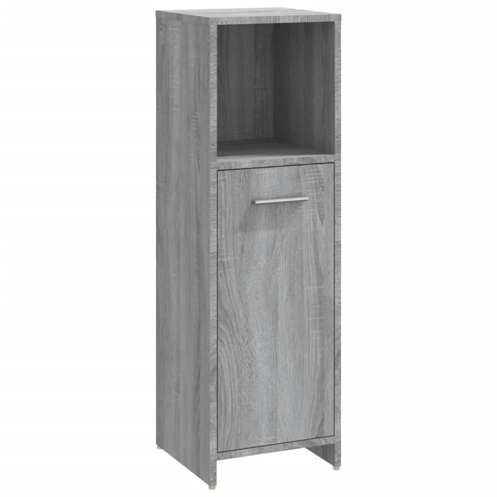 Armadietto Bagno Grigio Sonoma 30x30x95 cm in Legno