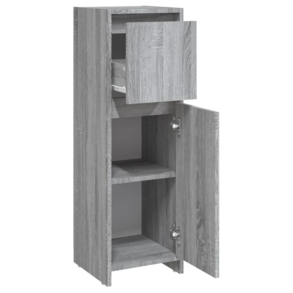 Armadietto Bagno Grigio Sonoma 30x30x95 cm in Legno