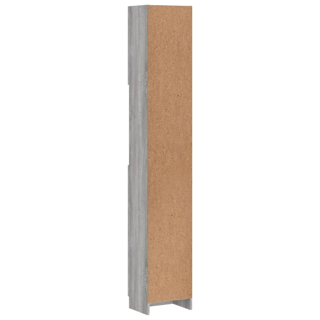 Armadietto Bagno Grigio Sonoma 32x25,5x190 cm Legno