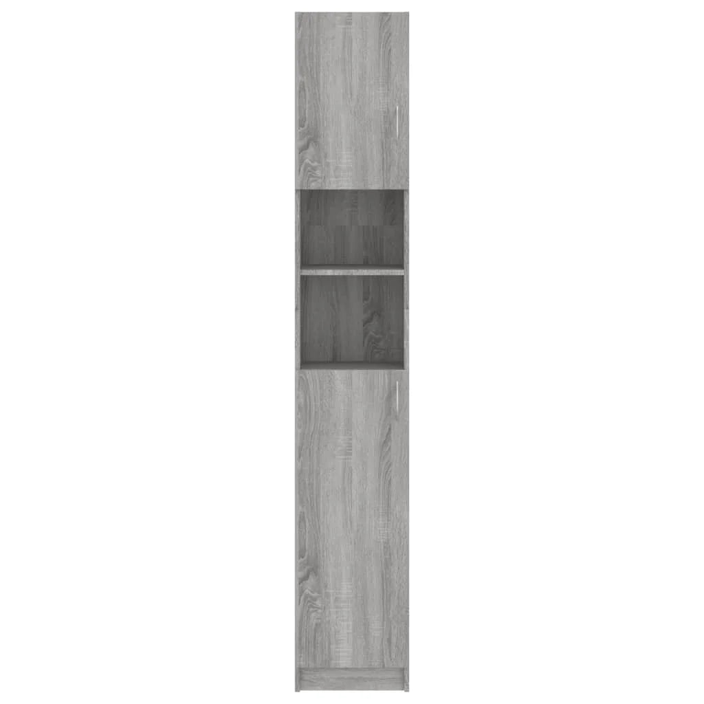 Armadietto Bagno Grigio Sonoma 32x25,5x190 cm Legno