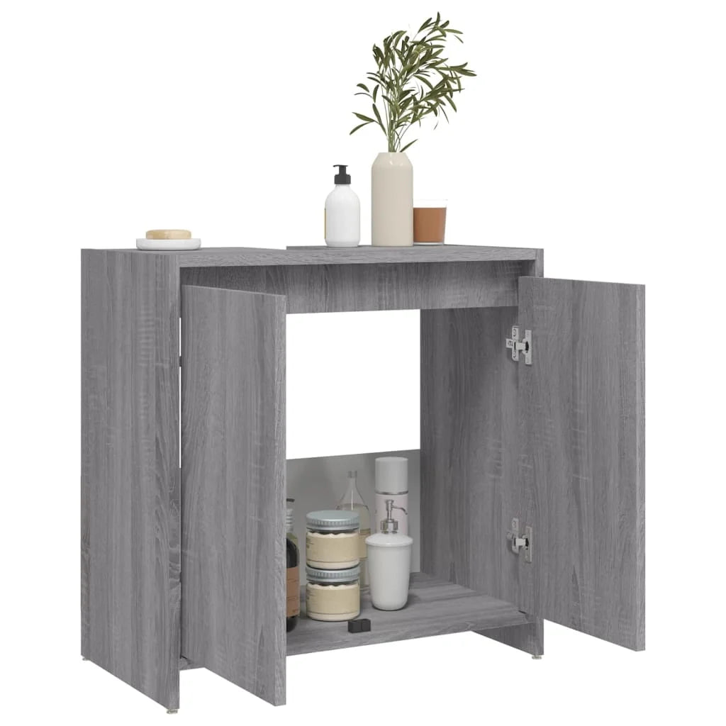 Armadietto Bagno Grigio Sonoma 60x33x61 cm in Legno
