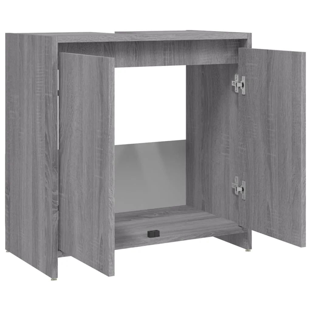 Armadietto Bagno Grigio Sonoma 60x33x61 cm in Legno