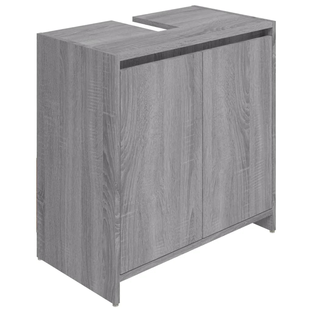 Armadietto Bagno Grigio Sonoma 60x33x61 cm in Legno