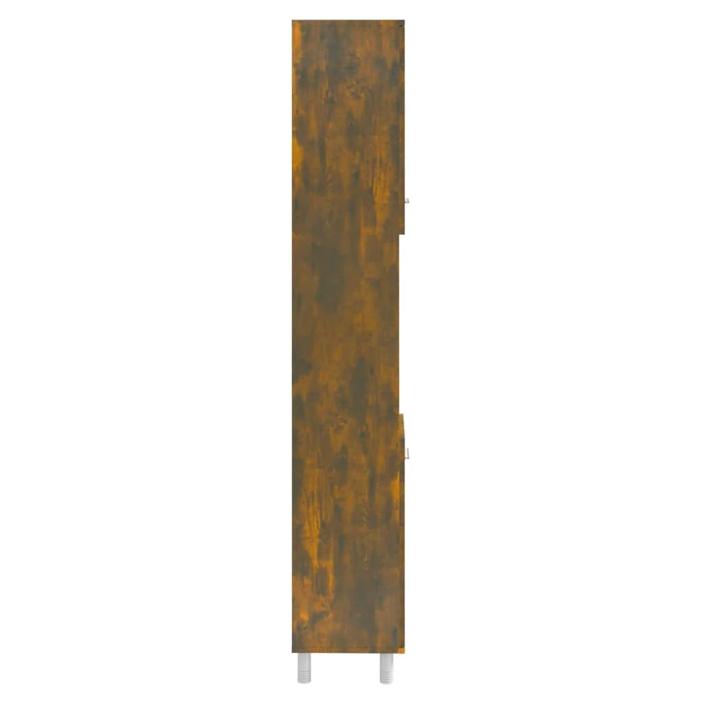 Armadietto Bagno Rovere Fumo 30x30x179 cm in Legno