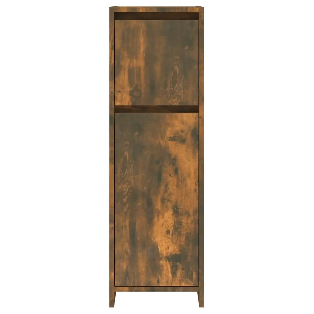 Armadietto Bagno Rovere Fumo 30x30x95 cm in Legno