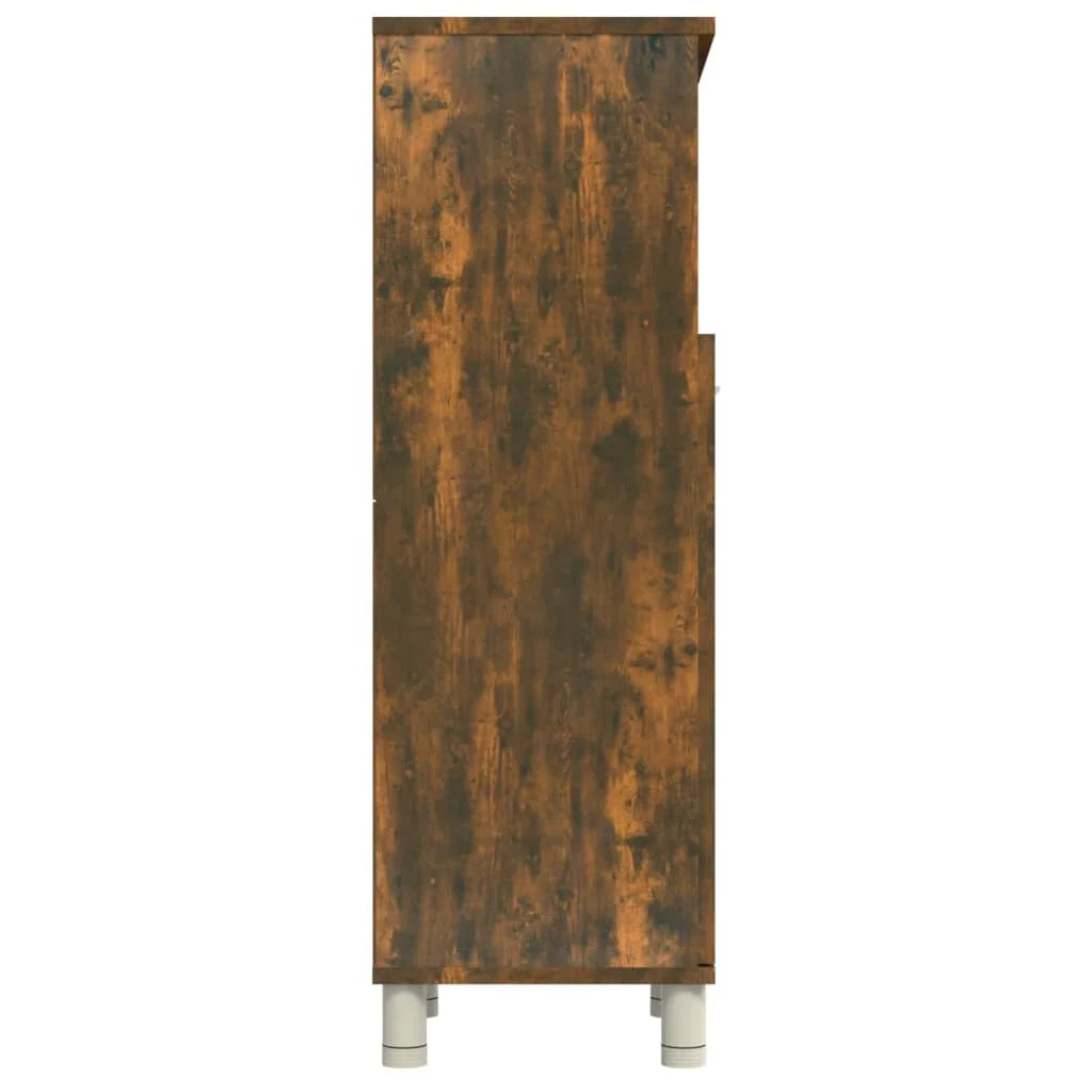 Armadietto Bagno Rovere Fumo 30x30x95 cm in Legno