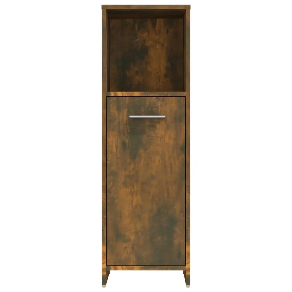 Armadietto Bagno Rovere Fumo 30x30x95 cm in Legno