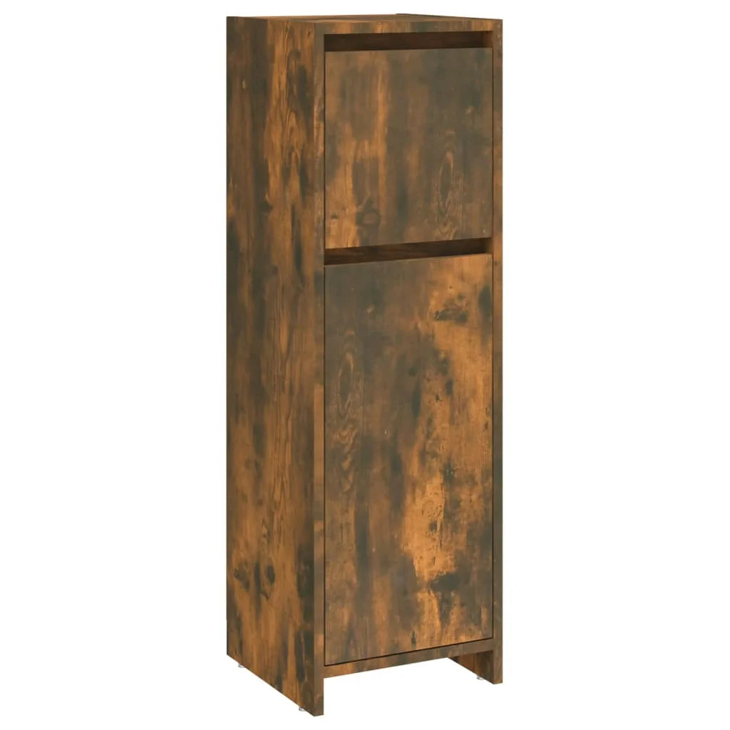 Armadietto Bagno Rovere Fumo 30x30x95 cm in Legno