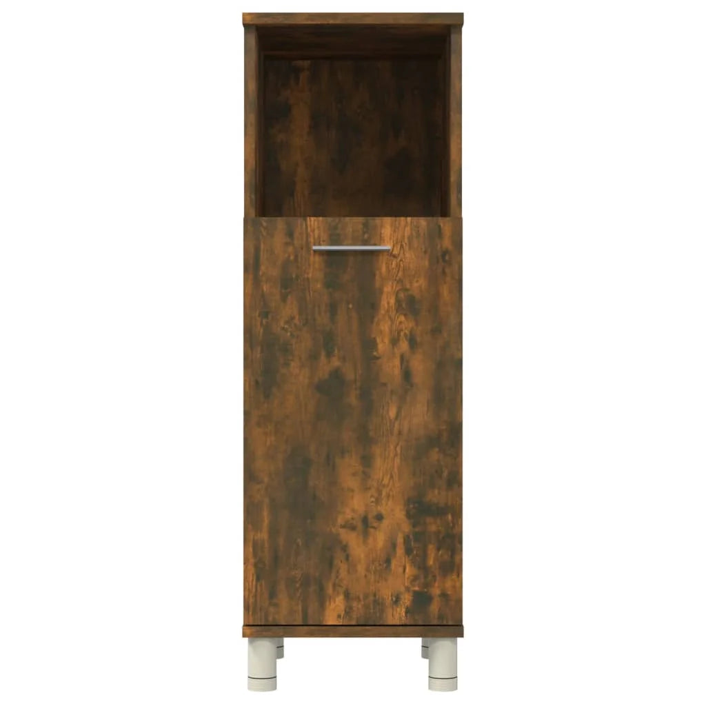 Armadietto Bagno Rovere Fumo 30x30x95 cm in Legno