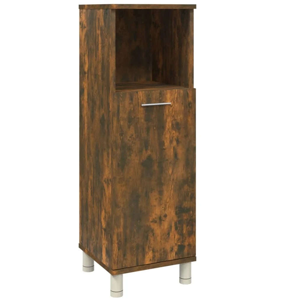 Armadietto Bagno Rovere Fumo 30x30x95 cm in Legno