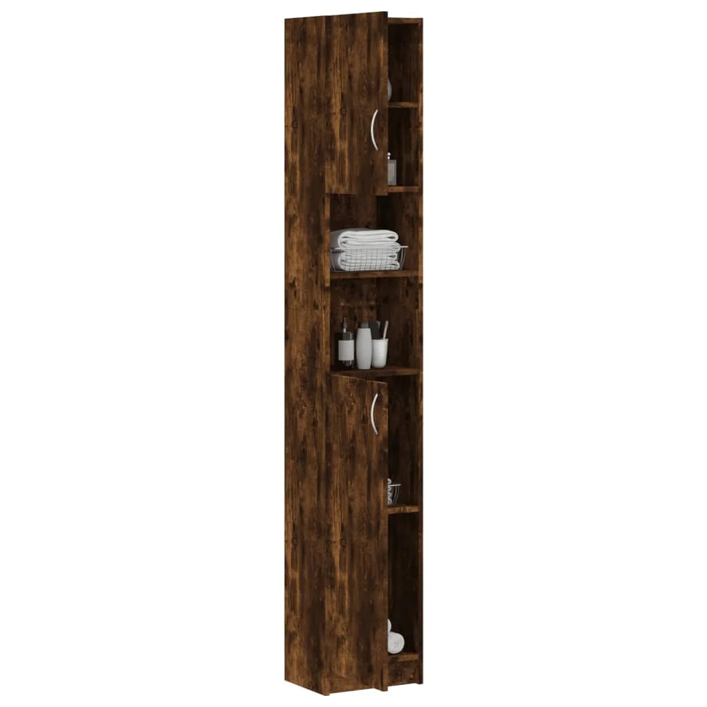 Armadietto Bagno Rovere Fumo 32x25,5x190 cm Legno