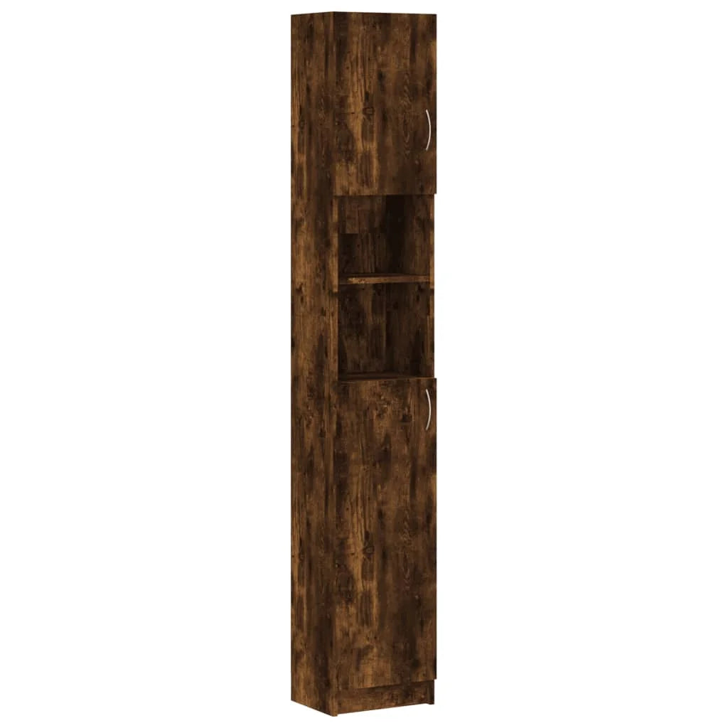 Armadietto Bagno Rovere Fumo 32x25,5x190 cm Legno