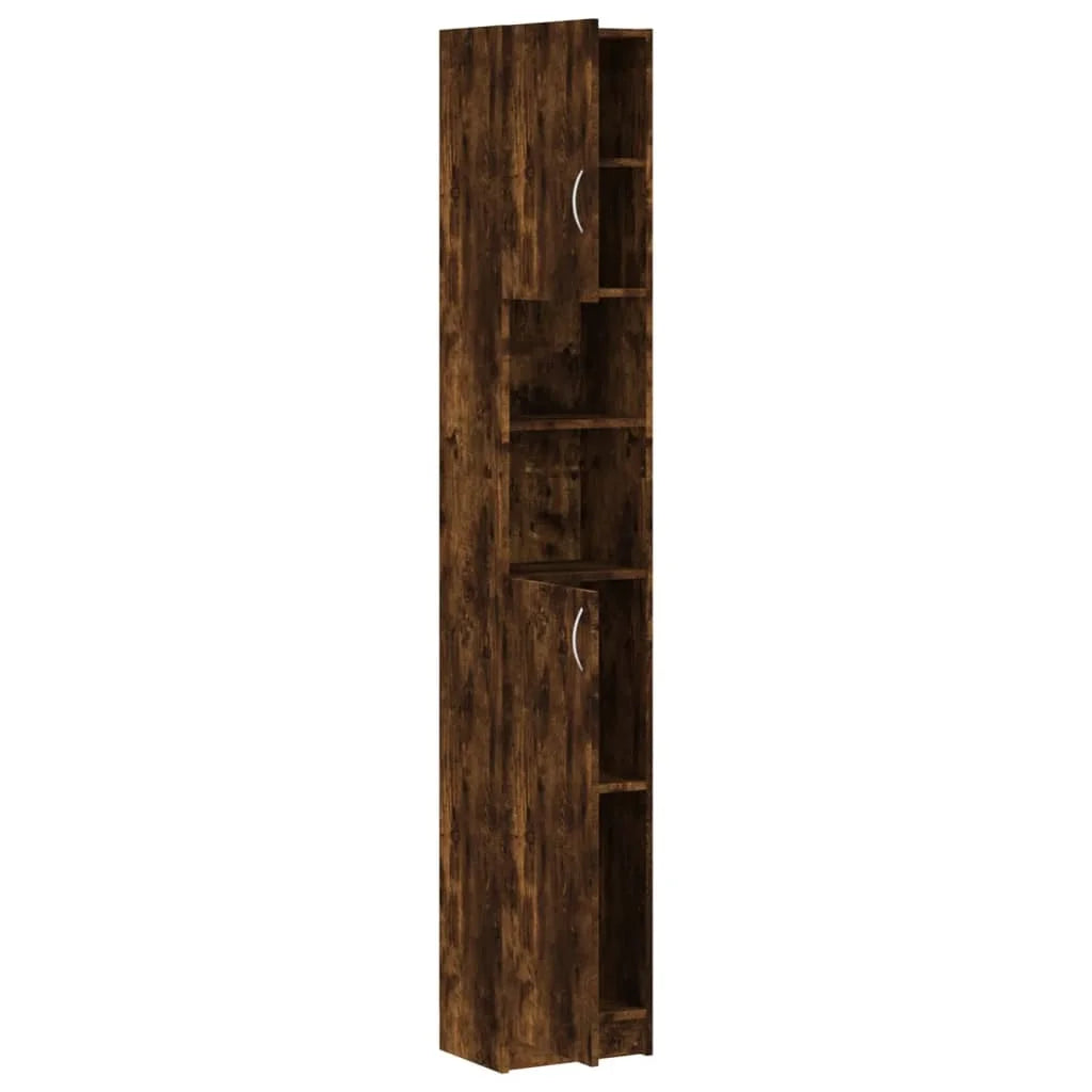 Armadietto Bagno Rovere Fumo 32x25,5x190 cm Legno