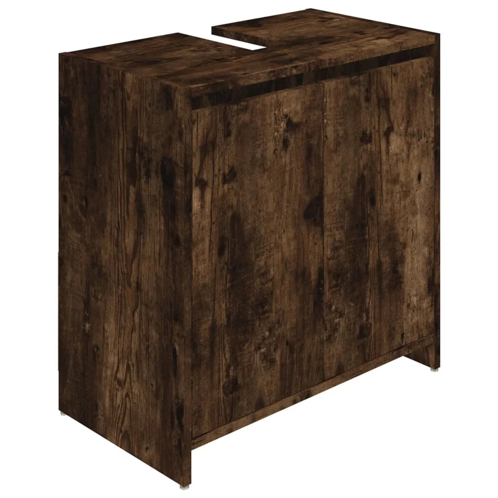 Armadietto Bagno Rovere Fumo 60x33x61 cm in Legno