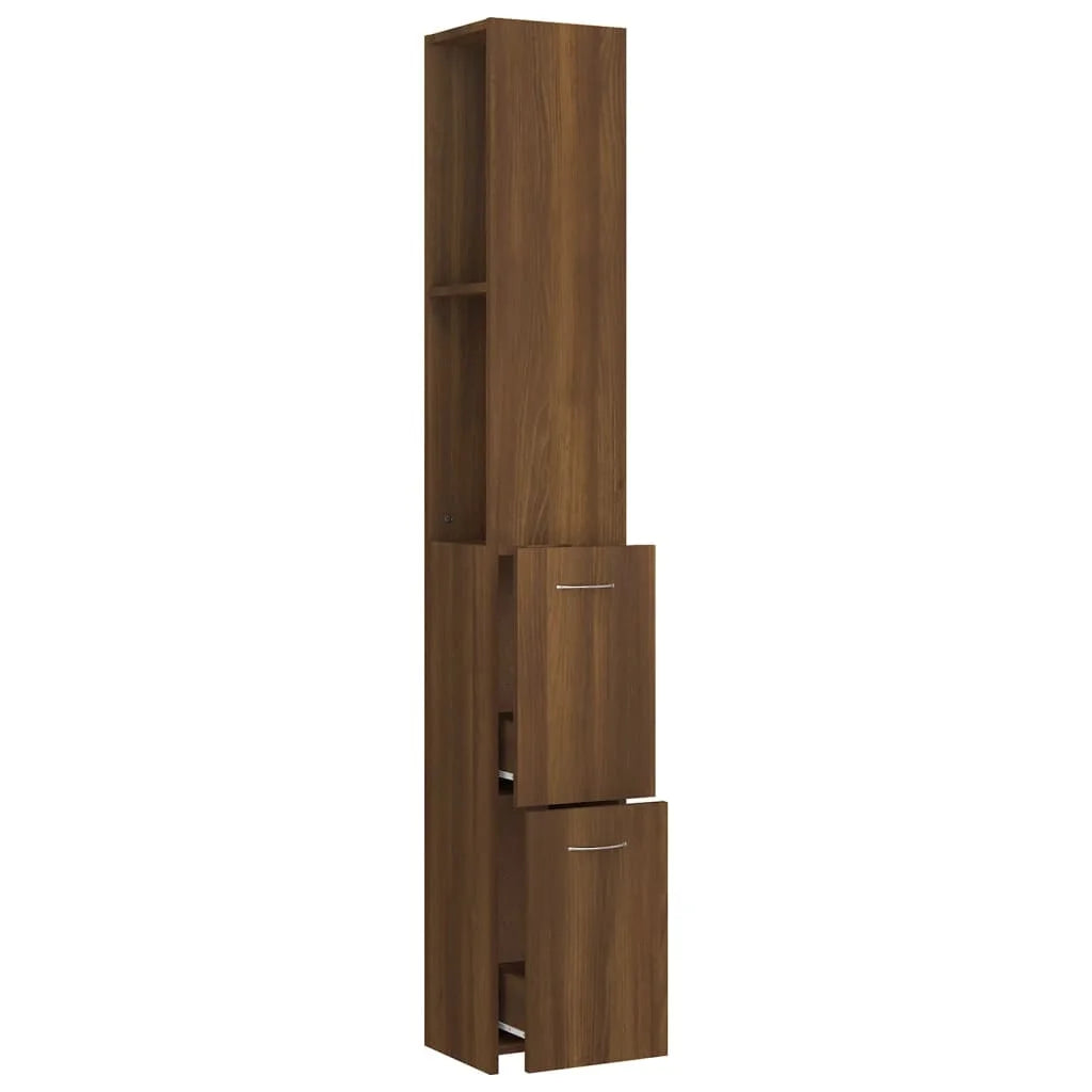 Armadietto Bagno Rovere Marrone 25x26,5x170cm Legno