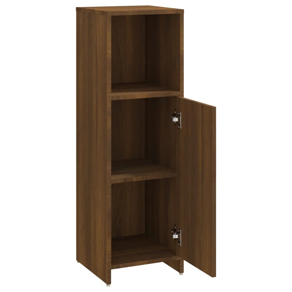 Armadietto Bagno Rovere Marrone 30x30x95cm in Legno