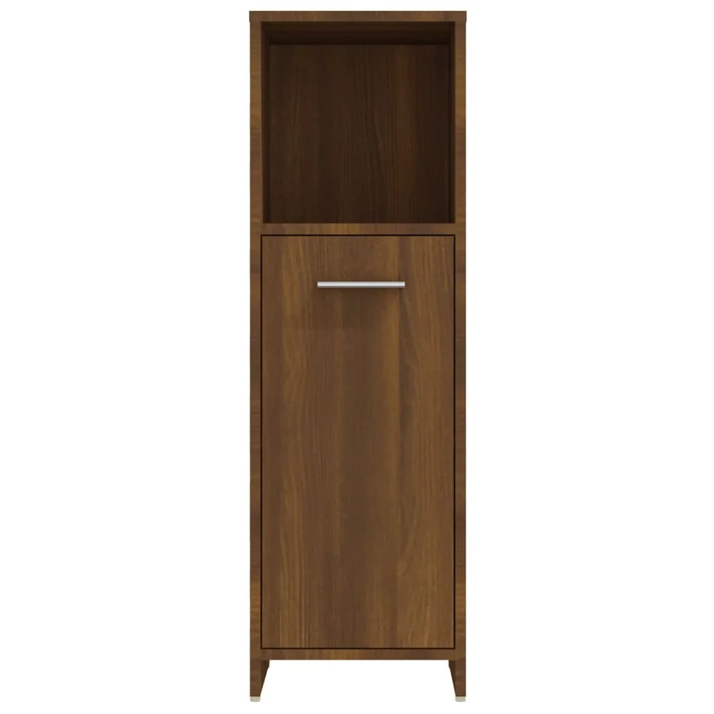 Armadietto Bagno Rovere Marrone 30x30x95cm in Legno
