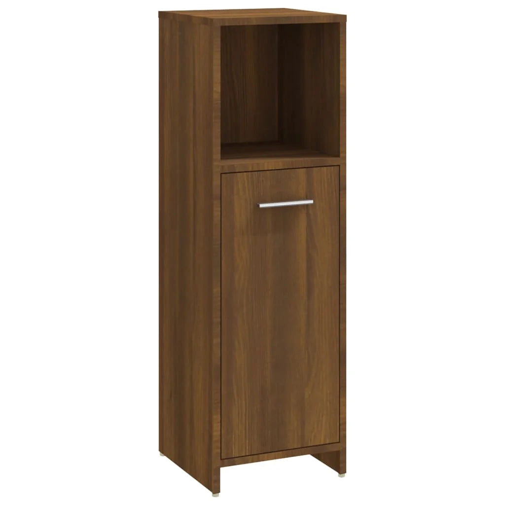 Armadietto Bagno Rovere Marrone 30x30x95cm in Legno