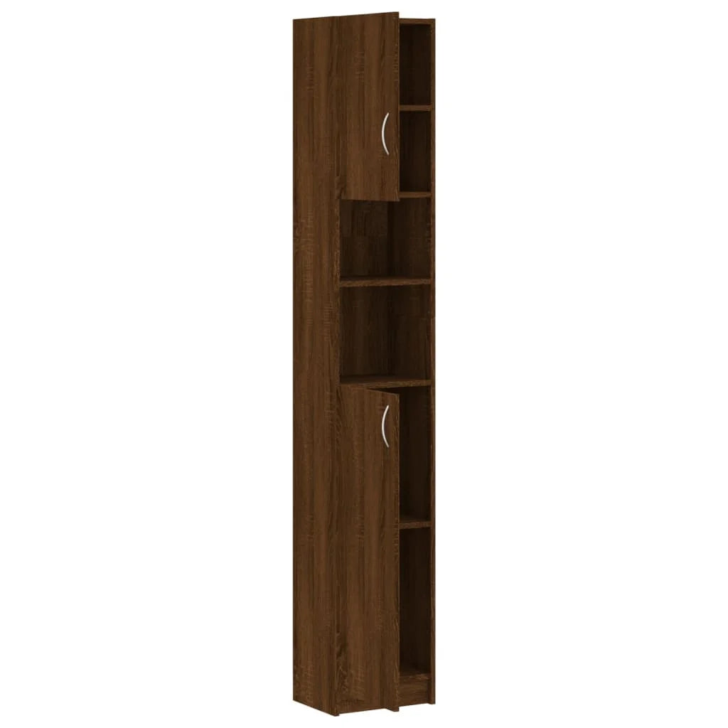 Armadietto Bagno Rovere Marrone 32x25,5x190cm Legno