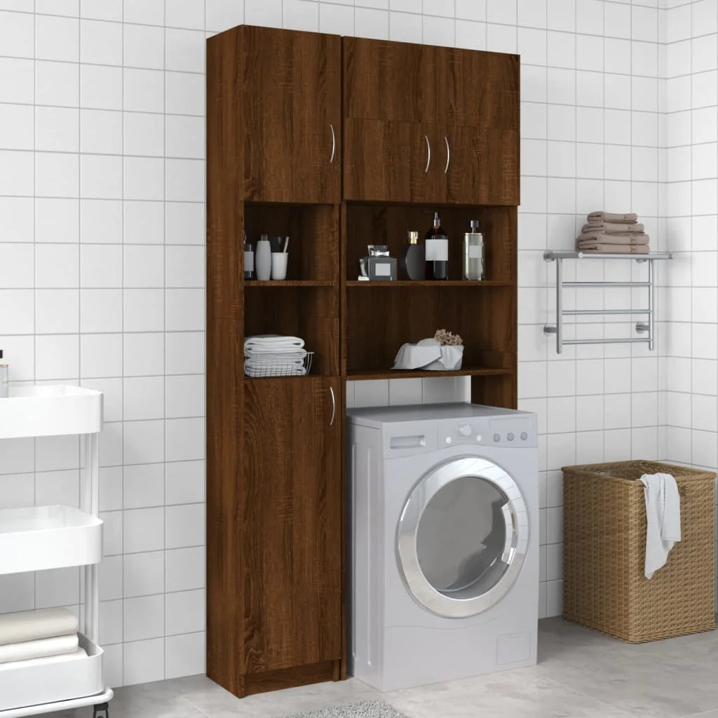 Armadietto Bagno Rovere Marrone 32x25,5x190cm Legno