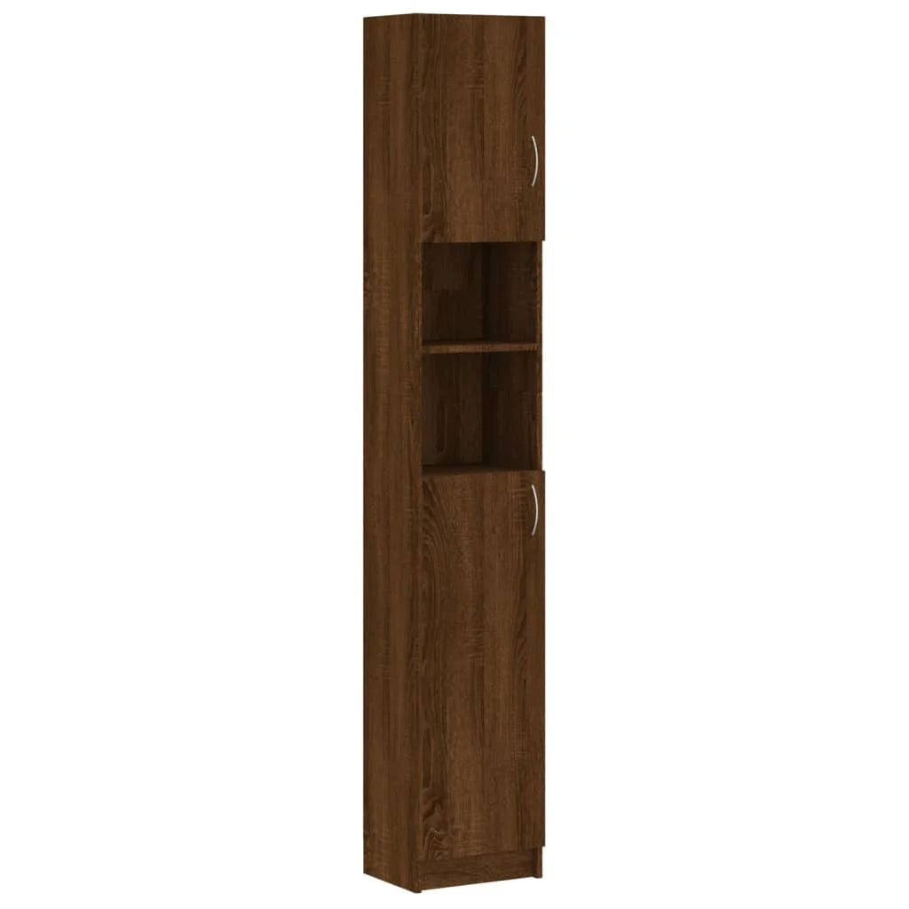 Armadietto Bagno Rovere Marrone 32x25,5x190cm Legno