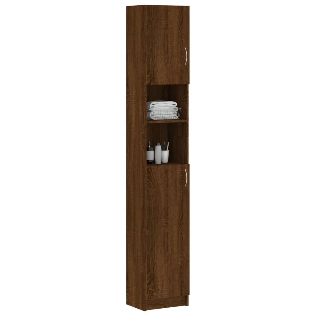 Armadietto Bagno Rovere Marrone 32x25,5x190cm Legno
