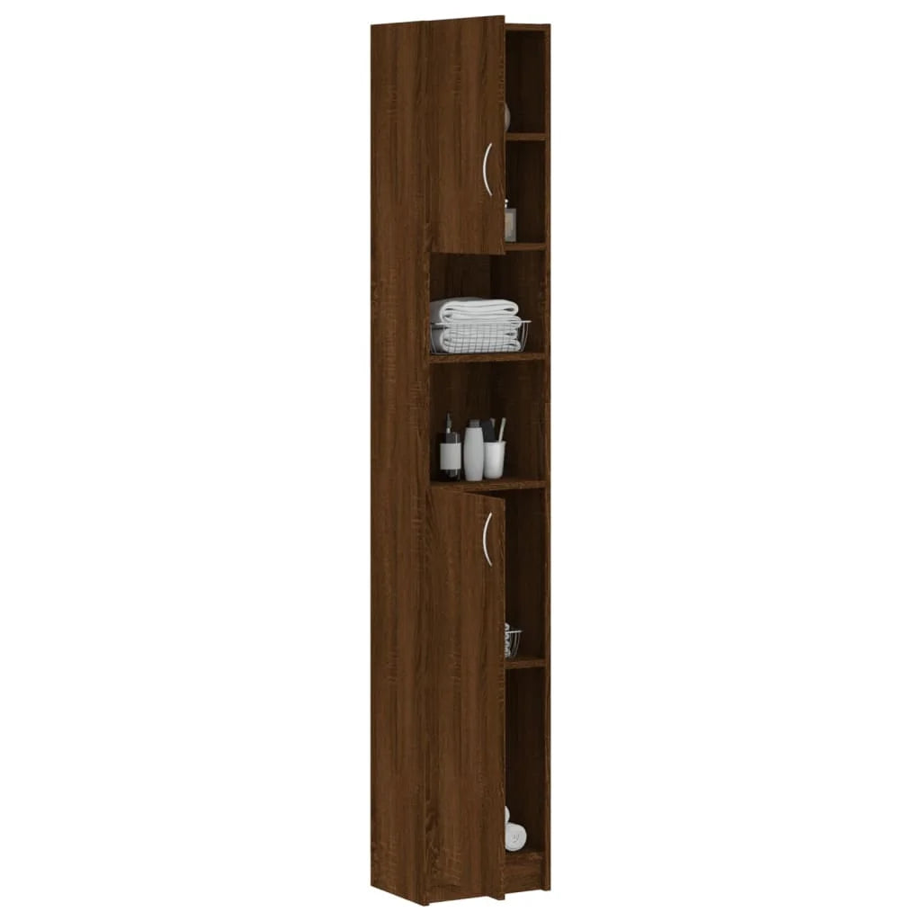 Armadietto Bagno Rovere Marrone 32x25,5x190cm Legno