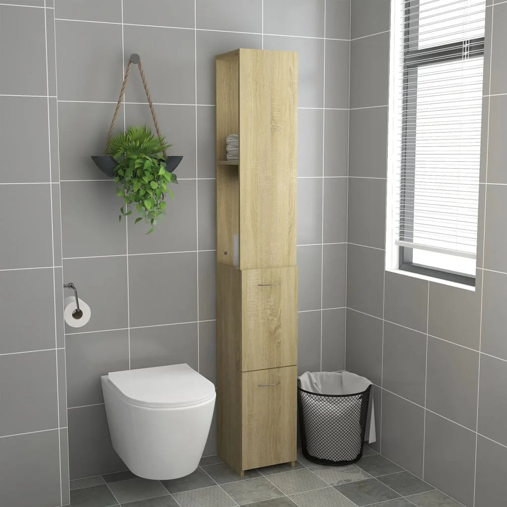 Armadietto Bagno Rovere Sonoma 25x26,5x170 cm Legno