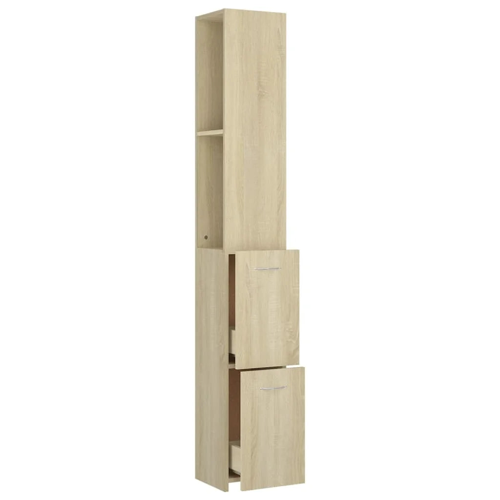 Armadietto Bagno Rovere Sonoma 25x26,5x170 cm Legno