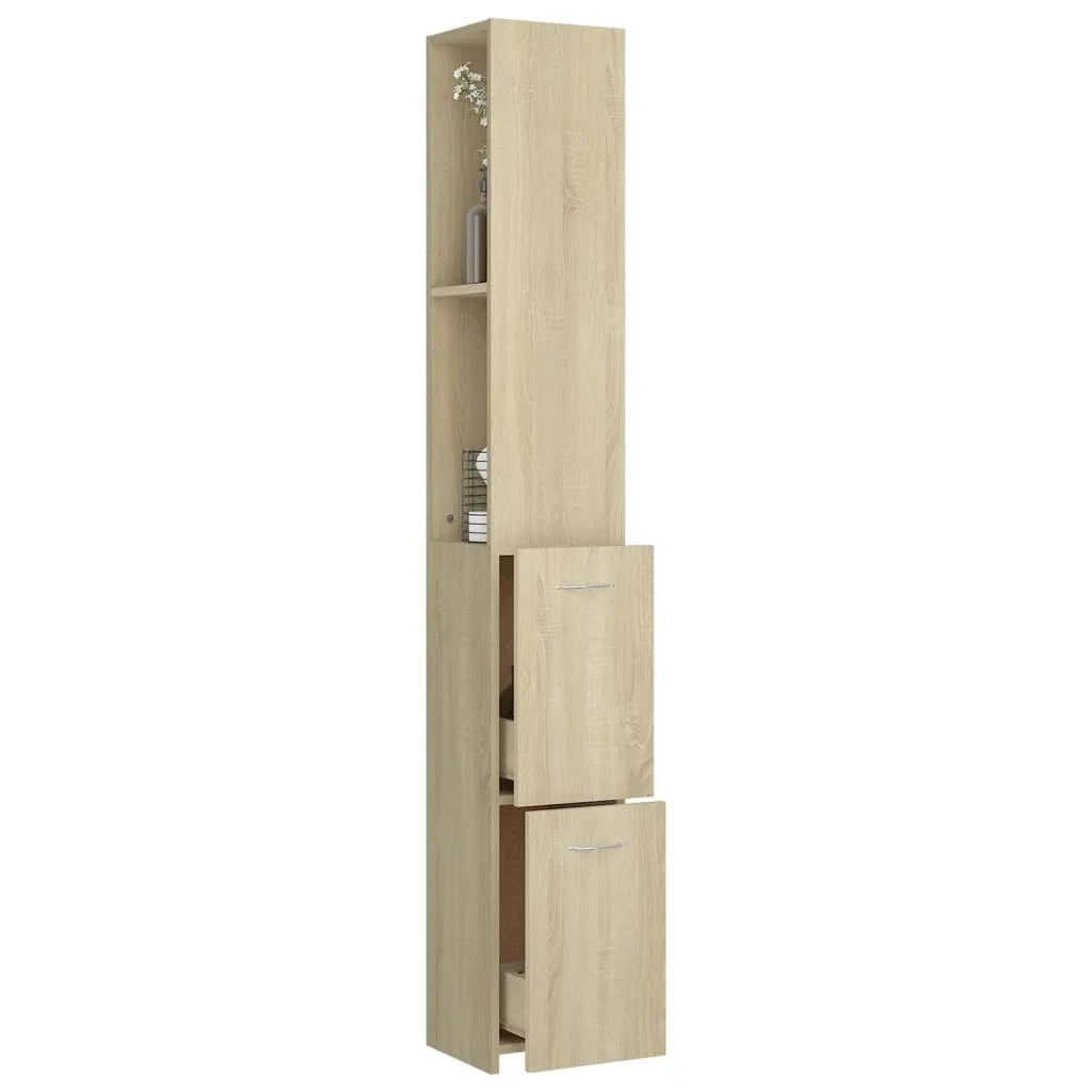 Armadietto Bagno Rovere Sonoma 25x26,5x170 cm Legno