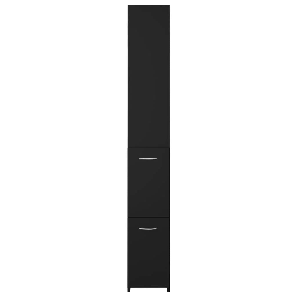 Armadietto da Bagno Nero 25x26,5x170 cm in Legno