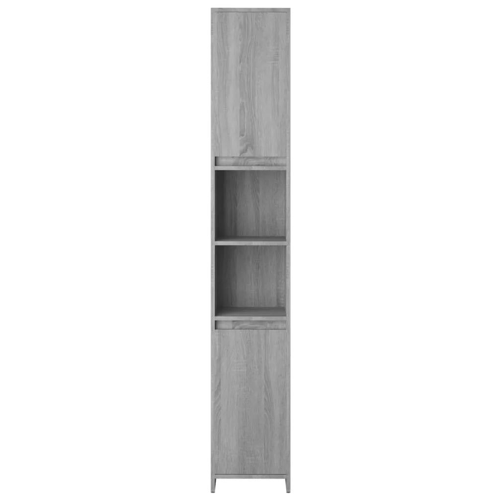 Armadio Bagno Rovere Grigio 30x30x183,5cm Legno