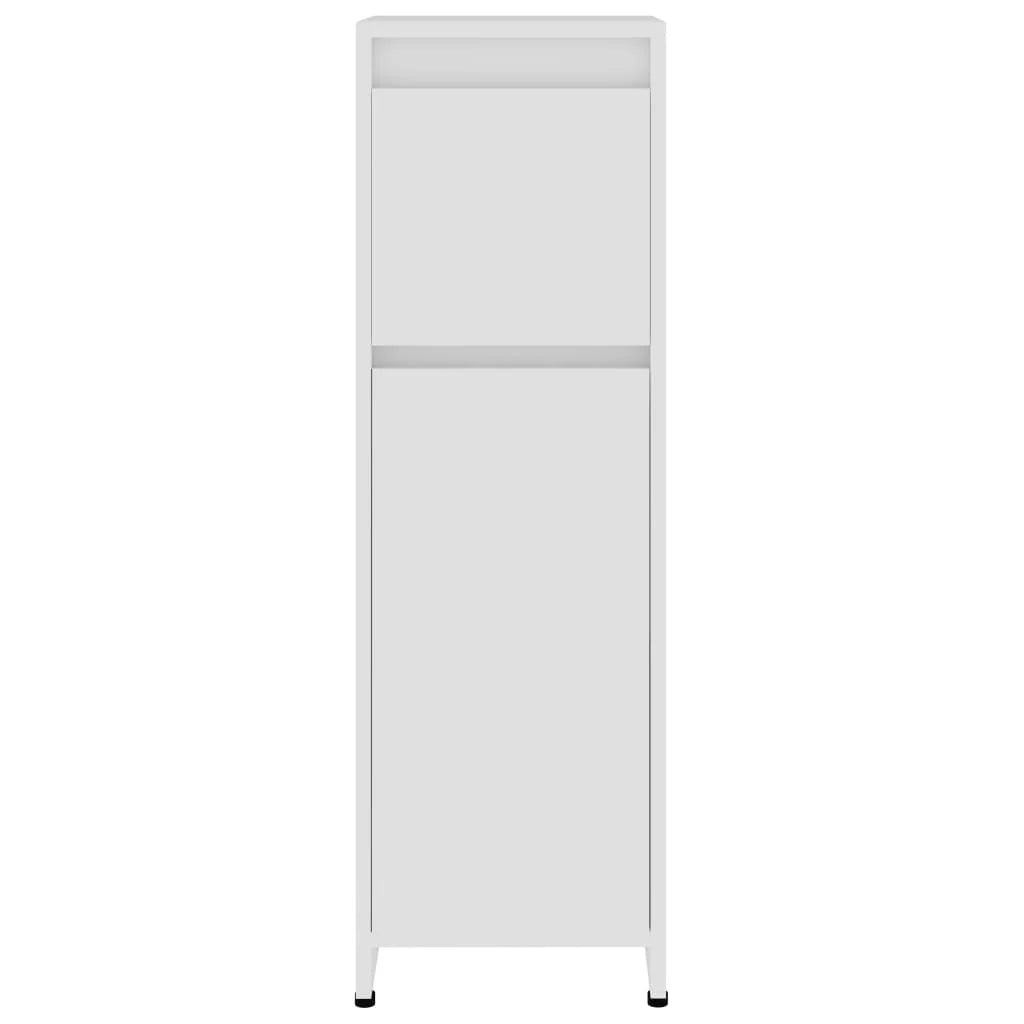 Armadio da Bagno Bianco 30x30x95 cm in Legno Multistrato
