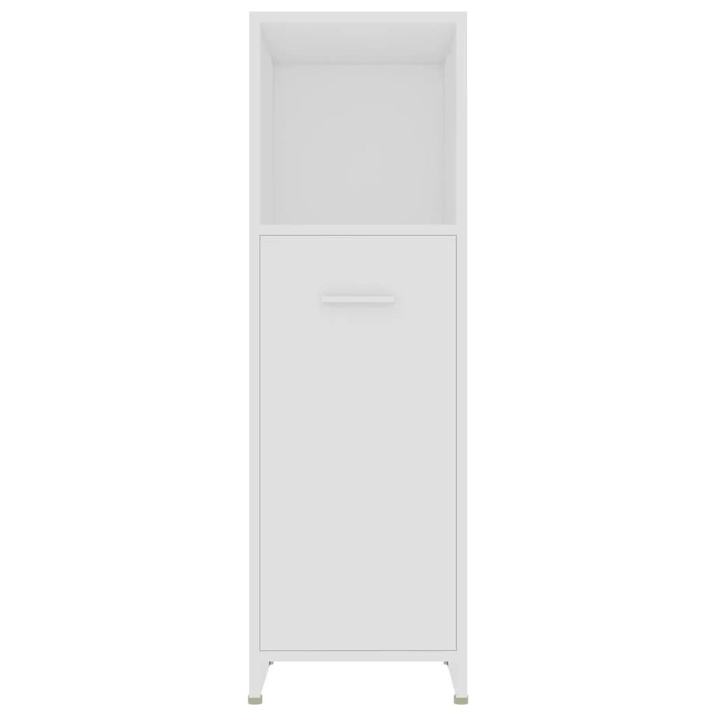 Armadio da Bagno Bianco 30x30x95 cm in Legno Multistrato