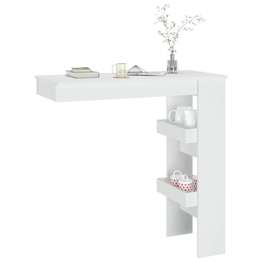 Bancone da Muro Bianco 102x45x103,5 cm in Legno Compensato