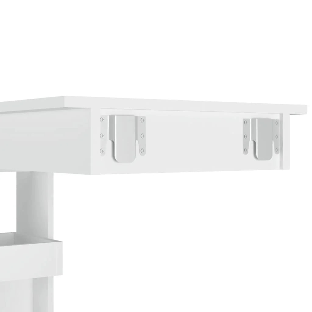 Bancone da Muro Bianco 102x45x103,5 cm in Legno Compensato