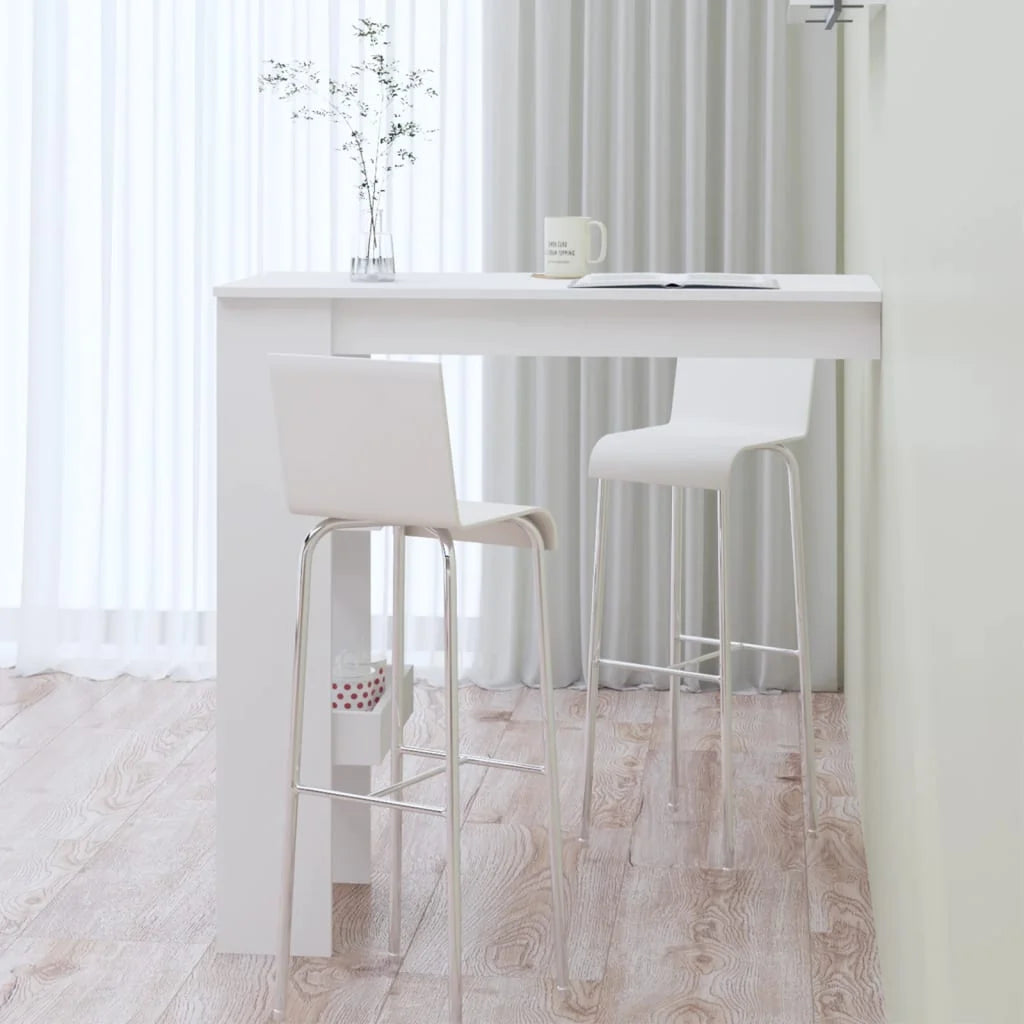 Bancone da Muro Bianco Lucido 102x45x103,5 cm Legno