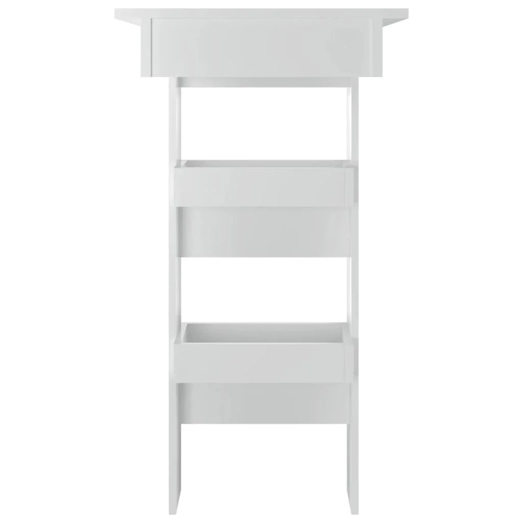 Bancone da Muro Bianco Lucido 102x45x103,5 cm Legno