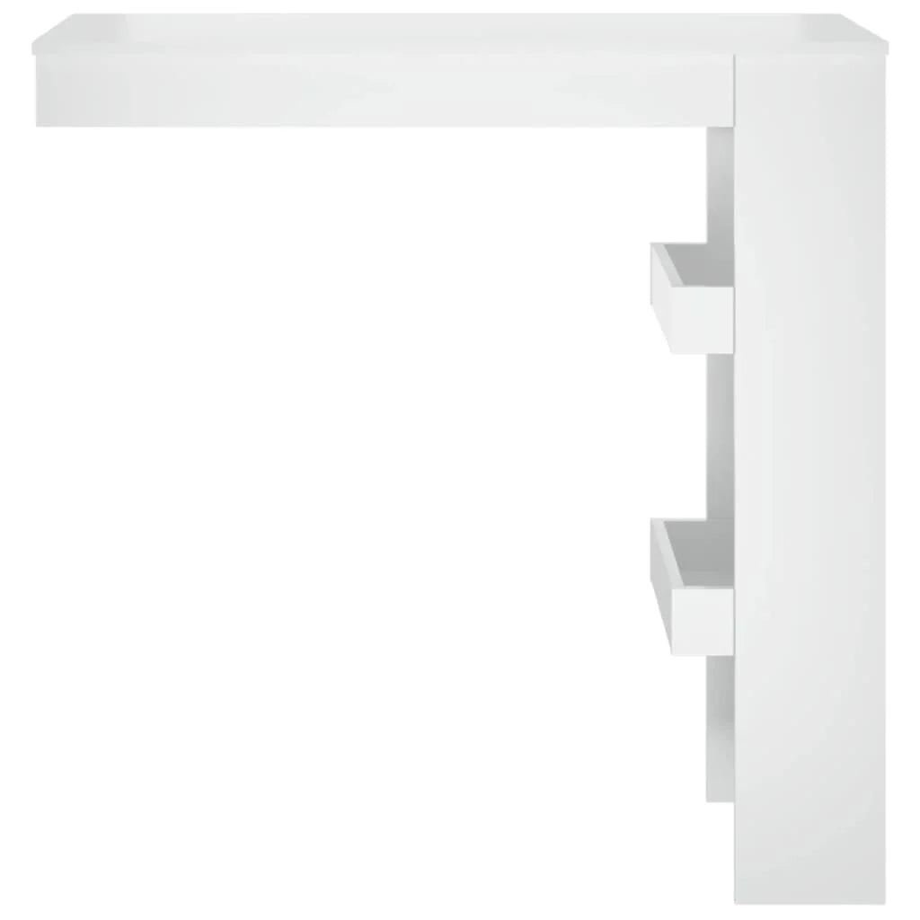 Bancone da Muro Bianco Lucido 102x45x103,5 cm Legno