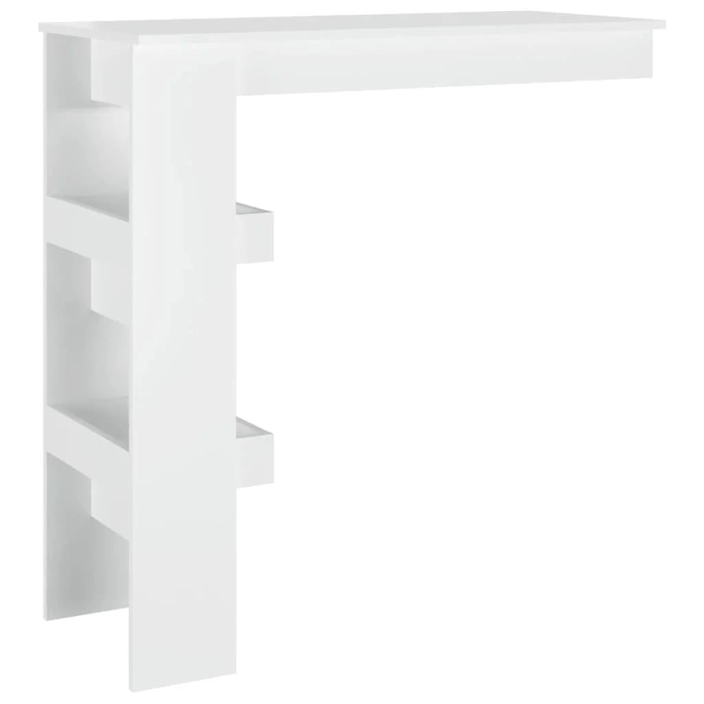 Bancone da Muro Bianco Lucido 102x45x103,5 cm Legno