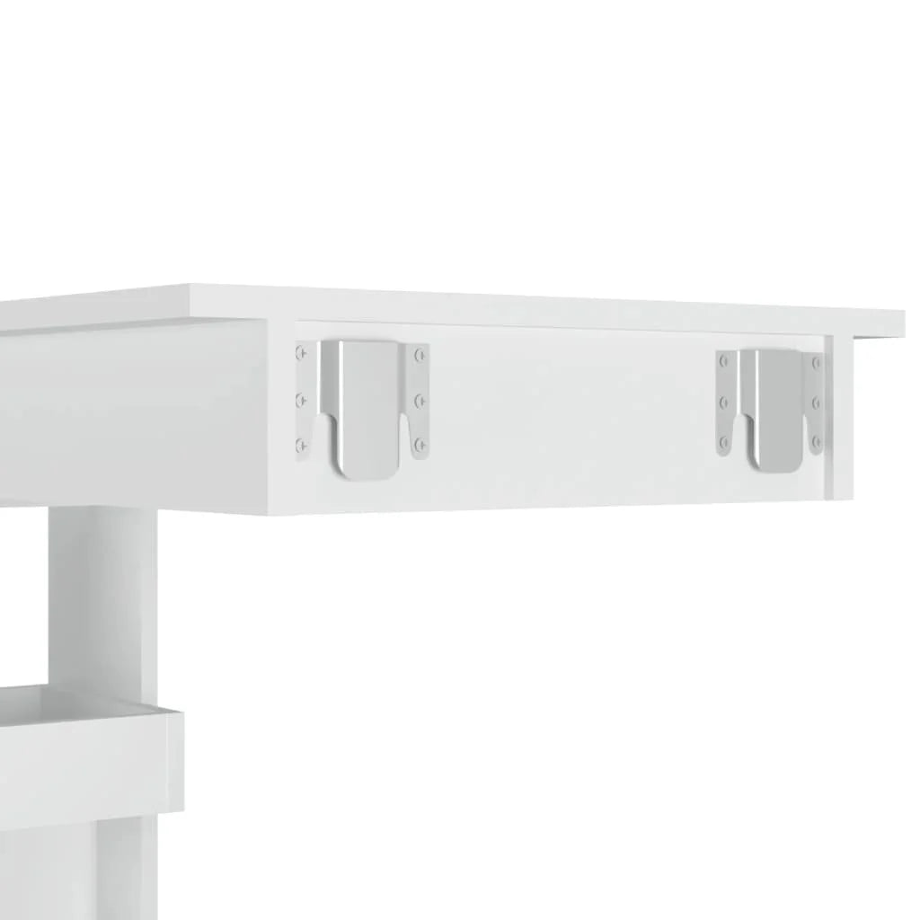 Bancone da Muro Bianco Lucido 102x45x103,5 cm Legno