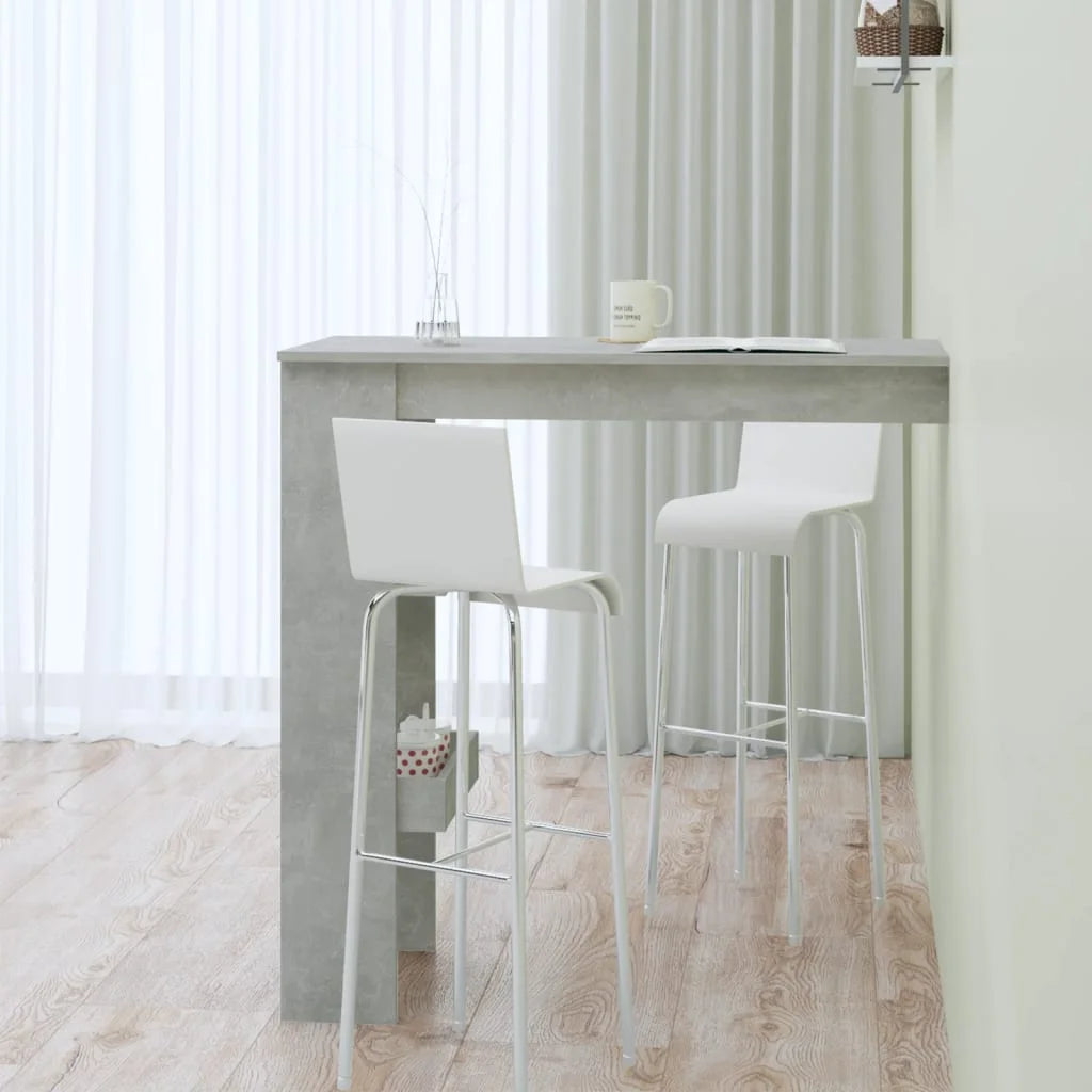 Bancone da Muro Grigio Cemento 102x45x103,5 cm Legno