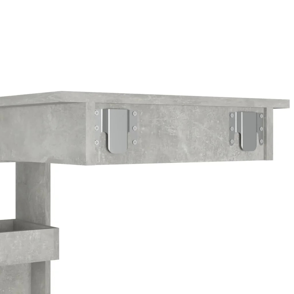 Bancone da Muro Grigio Cemento 102x45x103,5 cm Legno