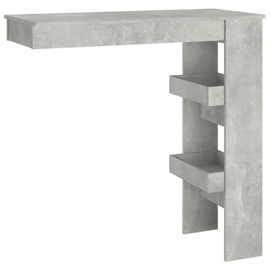 Bancone da Muro Grigio Cemento 102x45x103,5 cm Legno